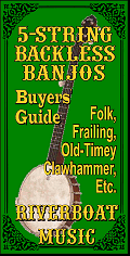 Click to visit RiverboatMusic.com's buyer's guides for banjos favored by clawhammer players.