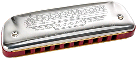 Hohner Golden Melody harmonica.  Click for bigger photo.