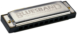 The 'Blues Band' is one example of a Chinese-made Hohner harmonica that you may find in a toy department.  It CAN be played, but won't take you very far.  Click for bigger photo.