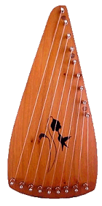 A Westman 9n, one octave diatonic bowed psaltery.  Several different styles of tone holes have been offered.  Click for a slightly bigger picture.